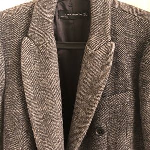 zara masculine herringbone coat
